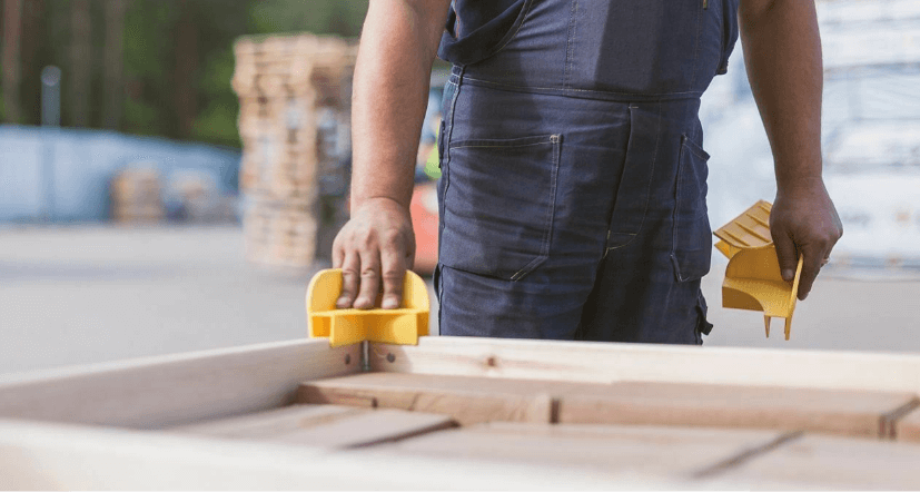 Almacén cerco de madera embalaje